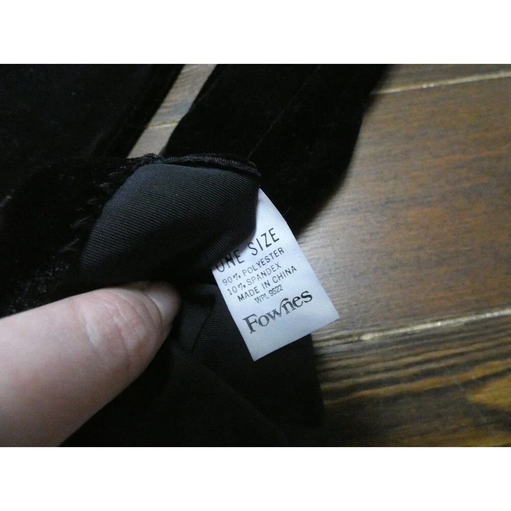 Fownes Women's One Size Black Velvet Long Gloves Elbow Stretch Soft